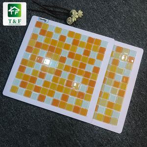 למעלה-כיתה צהוב לערבב לבן פסיפס לערבב צבע מבריק זכוכית פסיפס אריחי עבור מלון קישוט - Product Image 4