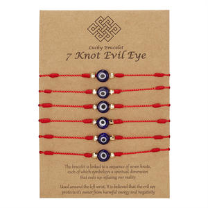 Rinhoo <span class=keywords><strong>7</strong></span> Knot Evil Eyes Pulseras para Mujeres Hombres Niñas Cuerda Cadenas Charm <span class=keywords><strong>Pulsera</strong></span> Turquesa Resina <span class=keywords><strong>Ojo</strong></span> <span class=keywords><strong>Pulsera</strong></span> Joyería <span class=keywords><strong>de</strong></span> Moda - Product Image 2