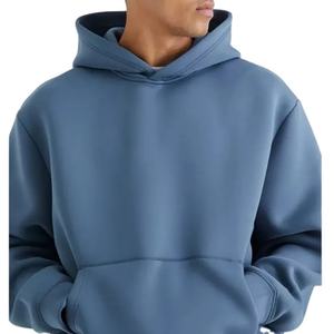 เสื้อฮู้ดดี้ผู้ชายทรงบ็อกซี่แบบครอป ผ้าฟลีซบุซับใน น้ำหนัก 480 แกรม ผ้าฝ้าย 70% โพลีเอสเตอร์ 30%  ปักโลโก้ตามสั่ง พิมพ์ลายนูน  ทรงโอเวอร์ไซส์ - Product Image 4