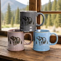 Tasses en céramique vintage irrégulières pour souvenirs touristiques américains, mugs à café et à lait avec bord doré, personnalisables ODM, vente en gros