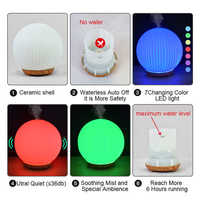 Diffuseur d'arômes électrique à ultrasons silencieux en céramique pour huiles essentielles, humidificateur continu avec lumière LED 7 couleurs pour hôtel et maison
