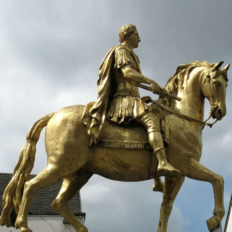 Décor de jardin extérieur grande taille Bronze guerrier équitation cheval Sculpture métal chevalier Statue à vendre