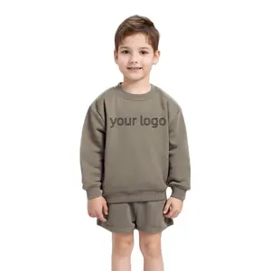 Set corto personalizzato abbigliamento per bambini all'ingrosso solido 2 pezzi Set di abbigliamento bambino