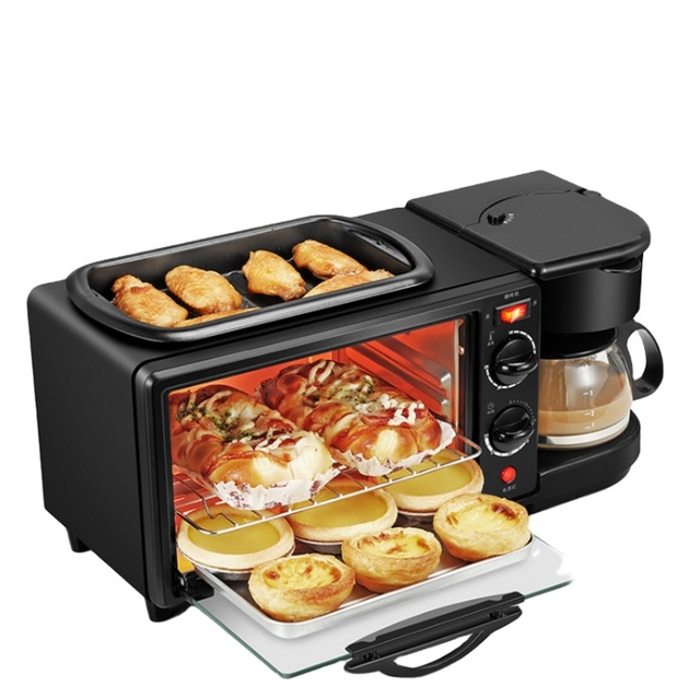 3in1 Multifunction Mini Bread Maker Set Breakfast Maker With Sandwich Toaster & Electric Oven for Household Use