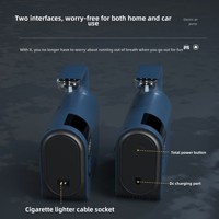 Pompe à air de voiture électrique portable double cylindre en plastique ABS 12V Affichage numérique pour utilisation d'urgence Boîte d'emballage Gonfleur de pneu