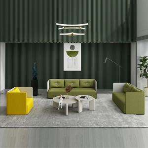 Meet&Co Modern Modular Office Lounge Sofa <b>Set</b> with Sofa Bed <b>Massage</b> Reclining Features-Fabric Covered Commercial Use - Product Image 1