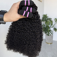 Cabello humano virgen vietnamita Color natural Sin procesar Afro Kinky Curly Bundles Sin enredos o desprendimiento Buena lejía 4a 4B 4c