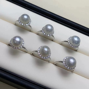 แหวนมุกน้ำจืดอเนกประสงค์ 10-11 มม. ของ Zhuji Pearl เรียบง่ายและสง่างาม พร้อมเงินแท้ S925 ปรับขนาดได้ - Product Image 1