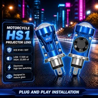 Ampoule de phare LED H4 HS1 avec mini projecteur, 10000LM, AC/DC 12V, 6000K, blanc froid, double faisceau (phares de route/croisement), pour moto de luxe, homologuée ECE