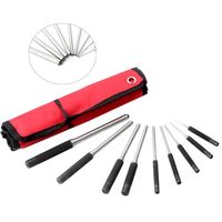 Offre Spéciale : Kit d'outils 9 pièces pour bijoutiers, armuriers, horlogers, réparations et artisanat, avec 1 maillet double face et un jeu de poinçons à broches.