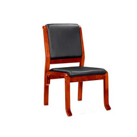 Zeson meubles style traditionnel vente en gros chaise de bureau en cuir PU salle de conférence chaise accoudoirs en bois pour les visiteurs