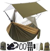 Einzelne benutzer definierte Outdoor-Camping-Hängematte mit Zubehör Tragbares leichtes 200kg schweres mücken beständiges Nylon netz