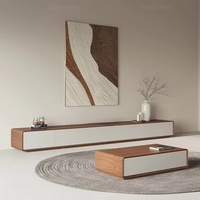 Meuble TV moderne en bois massif avec options de montage au sol/mural, utilisation salon et chambre, imperméable, taille/couleur personnalisable