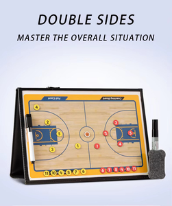 Tableau tactique de basketball portable et pliable en PU, tableau d'entraînement flexible en cuir avec stylo pour l'entraînement - Product Image 1