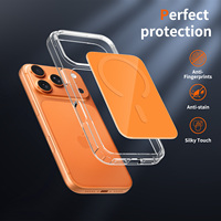 Coque magnétique de luxe antichoc en TPU+PC avec chargement sans fil transparente pour iPhone 17 Pro Max