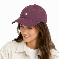 Casquette Dad Hat lavée en usine, brodée en gros, à calotte souple, avec lettres, pour hommes et femmes
