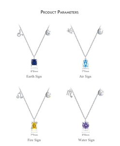 Collar con colgante de plata de ley 925 para mujer, con Zirconia arcoíris, escorpio, <span class=keywords><strong>Taurus</strong></span>, piedra de nacimiento, 12 Constelaciones - Product Image 6