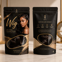 Sacs pour extensions de cheveux, sacs pour perruques, impression personnalisée du logo de votre marque, fenêtre transparente, fermeture éclair, pochettes verticales