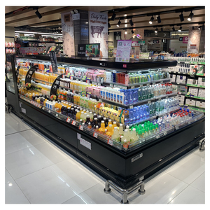 Réfrigérateur commercial multi-niveaux à température unique pour supermarché, vitrine réfrigérée ouverte pour boissons - Product Image 4