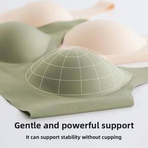 Soutien-Gorge sans Armature <span class=keywords><strong>Grande</strong></span> <span class=keywords><strong>Taille</strong></span> pour Femme, Gilet sans Coutures à Bonnets Fixes, Lingerie pour Poitrine Généreuse - Product Image 3