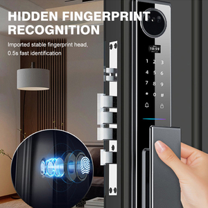 高品质遥控锁舌数字智能图雅应用人脸手指识别智能门锁 - Product Image 4