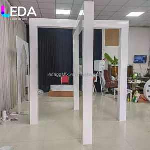 LEDA Wedding White Metal Chuppah <b>Top</b> <b>Cross</b> Square Mandap Wedding Pillar for Stand Background - Product Image 6