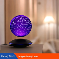 Lámpara de Noche LED RGB Flotante de 14 cm, Lámpara de Ambiente con Diseño de Cielo Estrellado, Moderna, Creativa, Europea, para Hogar Inteligente, con Levitación Magnética