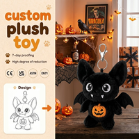 Porte-clés en peluche personnalisé Chauve-souris vampire, Poupée citrouille d'Halloween, Rembourrage en polyester et coton PP, Mascotte commerciale, Festif, Vente en gros, Faible MOQ, OEM