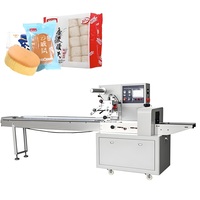 Machine d'emballage horizontale automatique à moteur électrique contrôlée par PLC, haute vitesse, pour aliments surgelés, produits chimiques, emballage en sachet