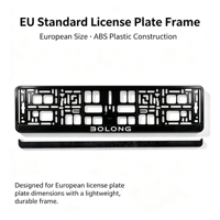 BOLONG Cadre de plaque d'immatriculation en plastique ABS haute performance, norme européenne, résistant aux intempéries, logo personnalisé imprimé, plaque d'immatriculation européenne