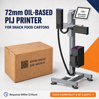 Imprimante PIJ à base d'huile 72 mm pour cartons ondulés d'aliments de type snack, codage de la date et QR, IPS-6701