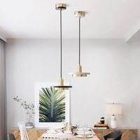 Lustre LED en marbre et fer, design nordique post-moderne, luxe léger, pour chambre à coucher, chevet, restaurant, bar, modèle simple de designer