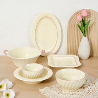 Service de table en porcelaine céramique Simplicity Art - Ensemble complet de bols et assiettes, compatible micro-ondes et lave-vaisselle, durable, style minimaliste, idéal pour pique-nique