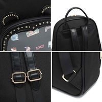 Sac à dos en nylon imperméable pour petits ours mignons avec fermeture éclair et poche intérieure pour l'affichage des badges d'anime