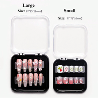 Vente en gros boîte d'emballage vide pour faux ongles boîte d'embout d'ongle en acrylique transparent forme carrée de stockage noir