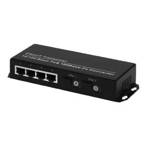Convertidor de Medios de Fibra Óptica para Equipos Electrónicos Ethernet, 4 Puertos Ethernet, 2 Puertos de Fibra Óptica, 20KM - Product Image 1