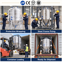 Cuve de Réaction Industrielle en Acier Inoxydable 304, 50L-3000L, avec Agitateur Motorisé, Chauffage Vapeur, Contrôle PLC, Certifiée CE, Automatique, 200L 700L 2000L