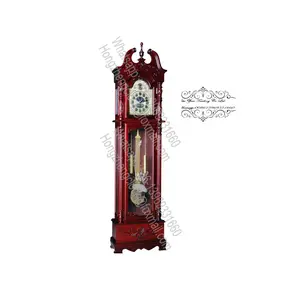 Cổ cái nhìn Westminster chuông sàn nhà con lắc ông nội đồng hồ thanh lịch timepiece thiết kế truyền thống tối màu hạt dẻ kết thúc