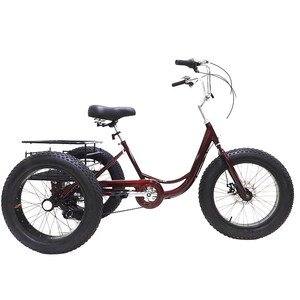 Venta al por mayor 20 pulgadas neumático gordo 7 velocidades triciclo Pedal humano nieve triciclo adultos ancianos cesta cochecito <span class=keywords><strong>precio</strong></span> barato triciclo para adultos - Product Image 4