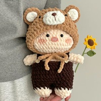 Peluche cochon au crochet faite à la main, idéale pour la décoration de chambre ou comme cadeau