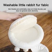 Meuble à chaussures moderne en bois brun, arbre à chat avec plateforme et griffoir, 4 niveaux, résistant à l'humidité, en fausse fourrure de lapin lavable