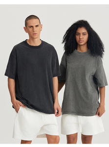 Manufacturer High Quality Streetwear Wholesale Acid Wash T-shirt Vintage Tee <strong>Custom</strong> 100% Cotton Drop Shoulder T Shirts for Men - Product Image 4