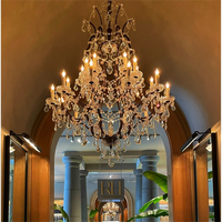 Nordique Rococo Fer Fumée Rond Hôtel Grand K9 Cristal De Luxe Suspendu Éclairage Vintage lustres de mariage