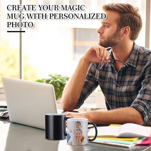 Biểu Tượng Tùy Chỉnh 11Oz In Trắng Trống Đen Gốm Ma Thuật Cốc Cốc Sữa Màu Sắc Thay Đổi Ma Thuật Cốc Nhà Cốc Cho Thăng Hoa - Product Image 5