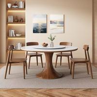 Meubles de salle à manger, table à manger ronde en bois massif antique pour 6 personnes, pour villa
