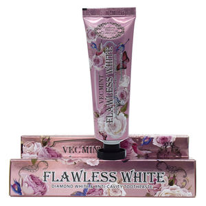 VECMINT Flawless Pasta de Dientes Blanca 100g | Sabor Diamante Rosa, Blanqueamiento Anticaries, Diseño Floral - Product Image 3