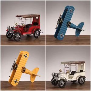 Antique Metal Motorcycle Model <b>Ornaments</b> Vintage Motor Car Airplane Crafts Desktop Decoration Home Office Decor Art - Product Image 2