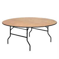 Table pliante de banquet de mariage de 6 pieds pour les fêtes et événements Tables rondes en contreplaqué