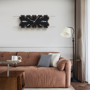 No Drill Modern Wall <b>Clock</b> Irregular Shape Quartz Movement Silent <b>Battery</b> Powered Living Room Art Decor - Product Image 3