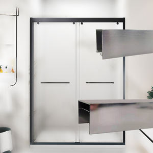 JH Moderno Mampara de <span class=keywords><strong>Ducha</strong></span> Corredera de Cristal de 8mm sin Marco Plateado <span class=keywords><strong>para</strong></span> Baños Interiores de Hoteles y Cuartos de <span class=keywords><strong>Ducha</strong></span> Cuadrados - Product Image 4